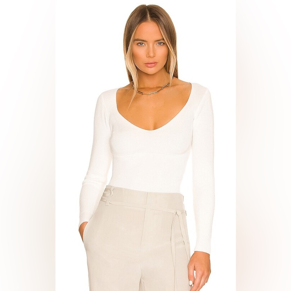 V Neck Cropped Sweater in Ivory by ALL THE WAYS